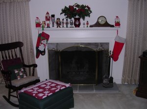 My stocking on the left by Mom's!