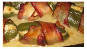 Bacon Wrapped Hot Pepper Poppers with Cheese!